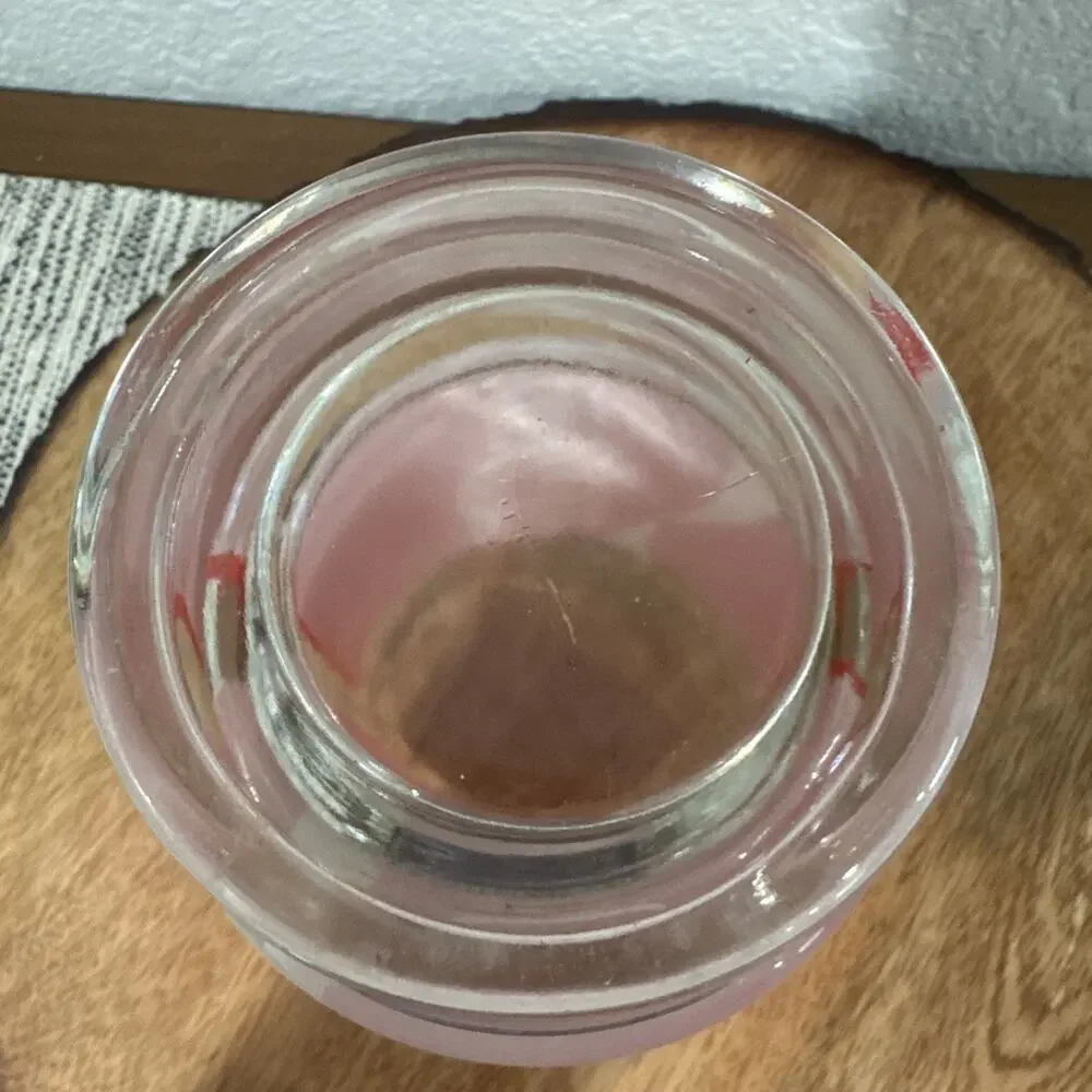 VTG COCA COLA ENJOY COKE Large Pedestal Glass Tumbler Red White Clear Drinking